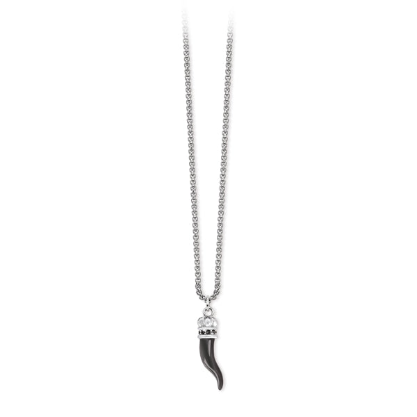 Collar de Hombre en Acero con Cuerno Negro 251647