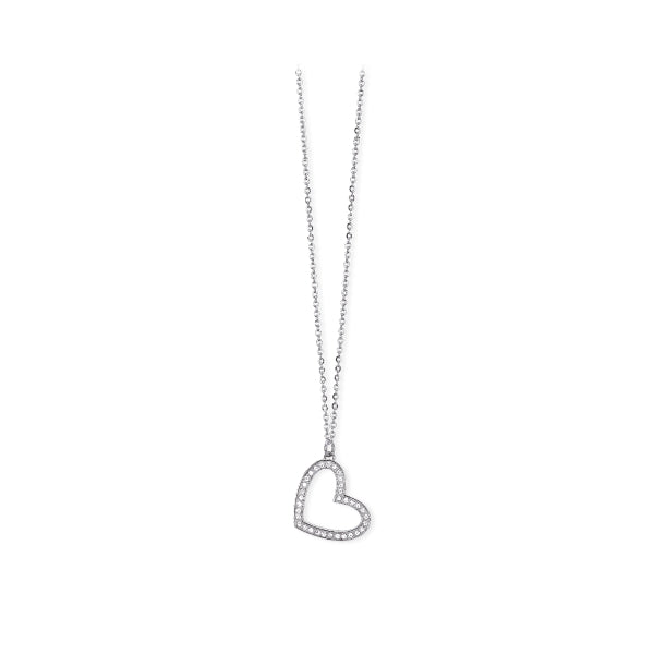 Collar en Acero con Corazón y Cristales 251664