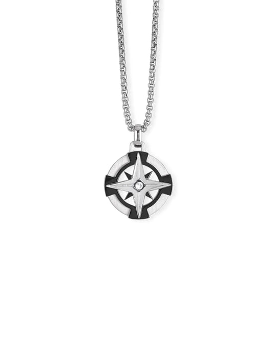 Collana Uomo Navy Rosa Dei Venti Pvd Nero 251676