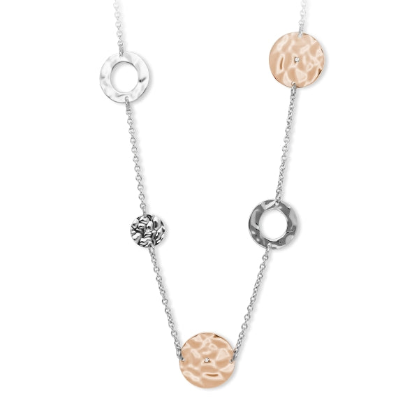 Collar Acero con Pvd Rosado y Cristales 251741