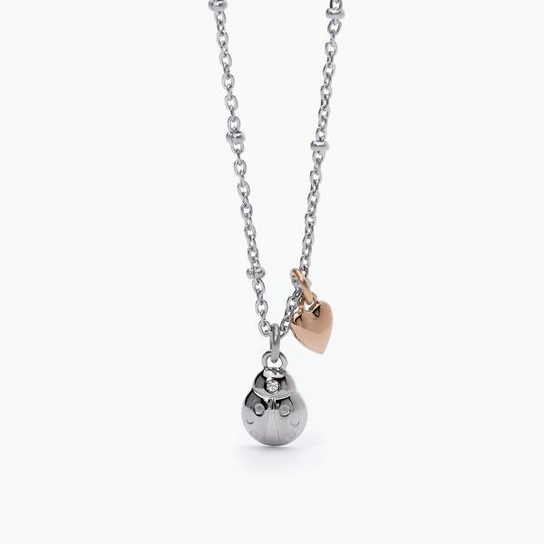 Collar con Mariquita y Corazón Rosa 251822