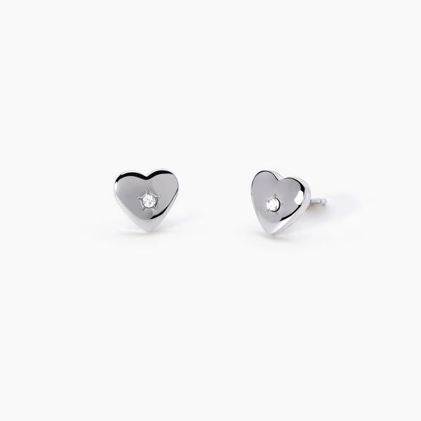 Pendientes Corazón con Cristales Blancos 261373
