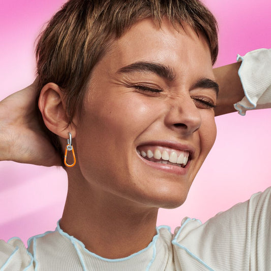 Orecchino Doppio Link Arancione 291982C01