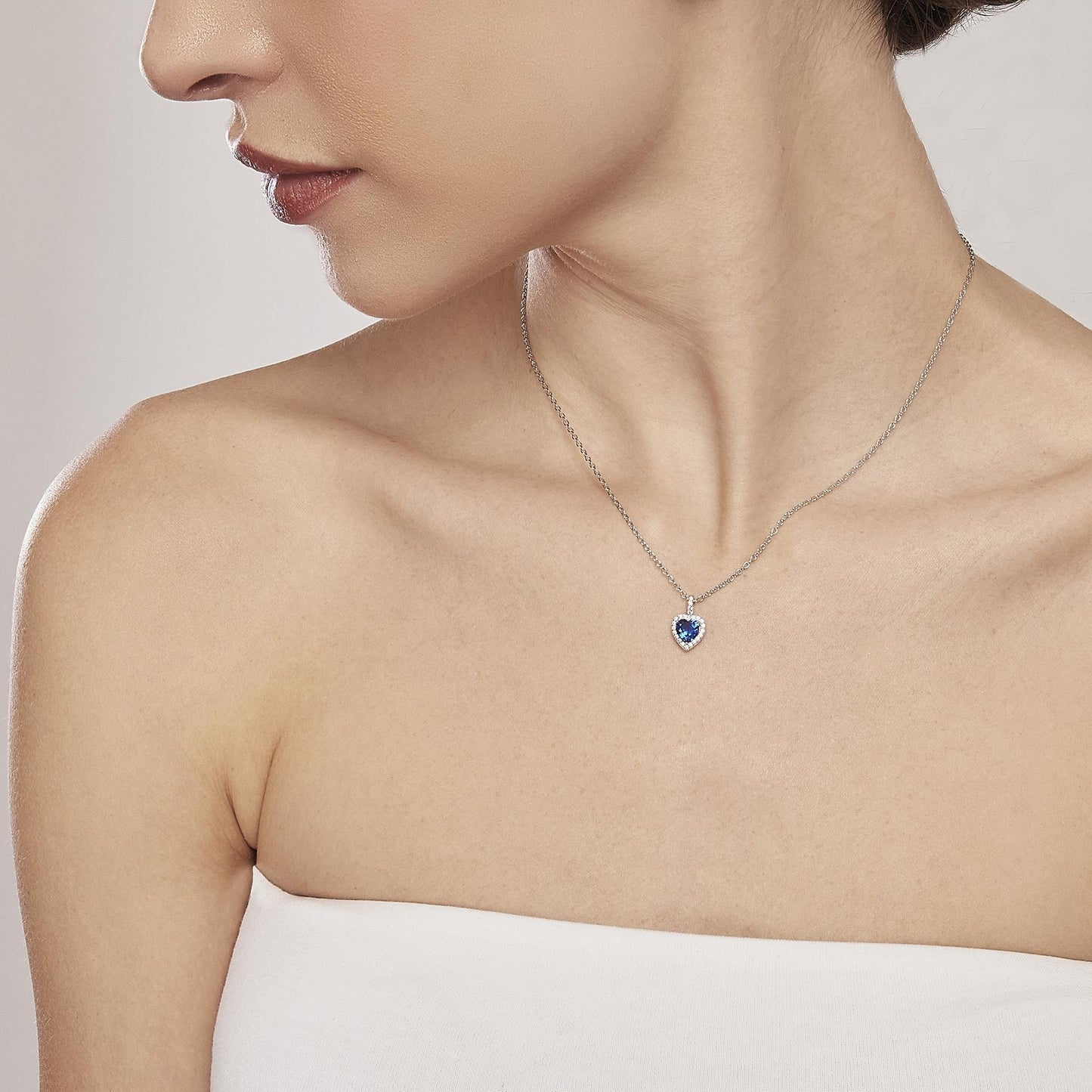 Collana Love Affair Zaffiro Blu Sintetico Cuore 553450