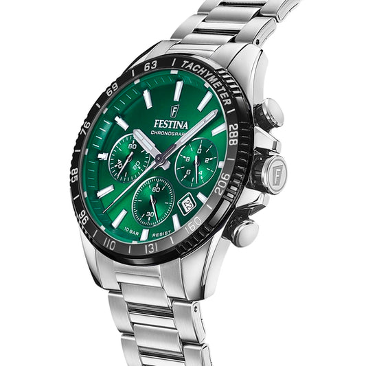 Reloj Hombre Verde y Acero F20560/4