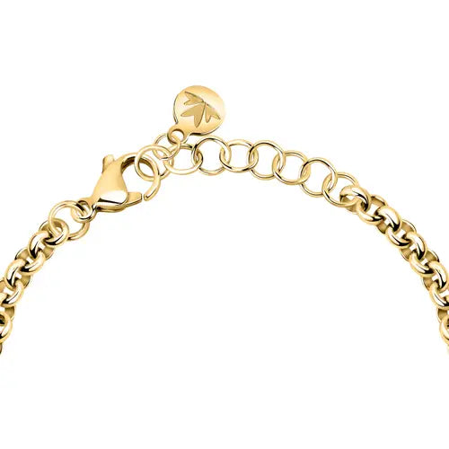 Pulsera Bagliori Dorada con Corazones SAVO26