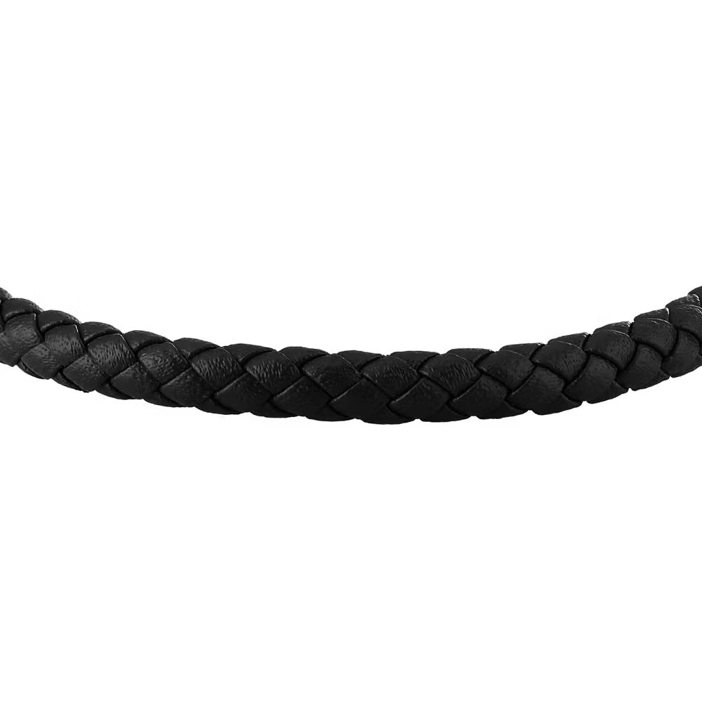 Pulsera Moody Hombre Negra, Plata y Oro SQH52