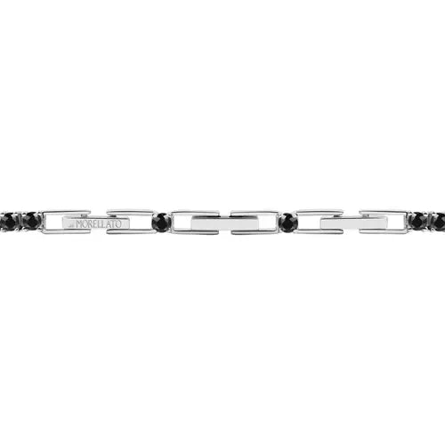 Pulsera Hombre Tennis Plata y Negra SATN02