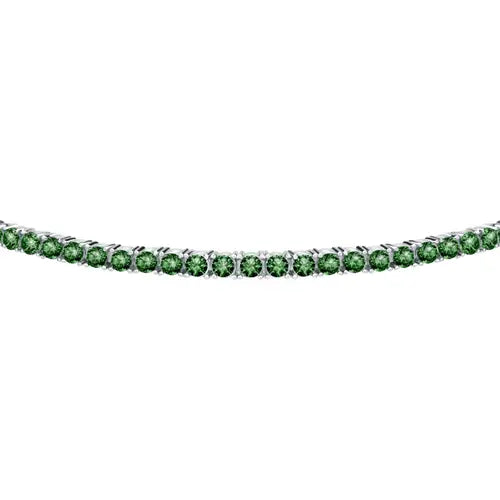 Bracciale Tennis In Argento Silver e Verde SAIW105