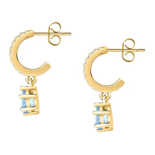 Pendientes Colores Dorados con Circonitas Azules y Blancas SAVY07