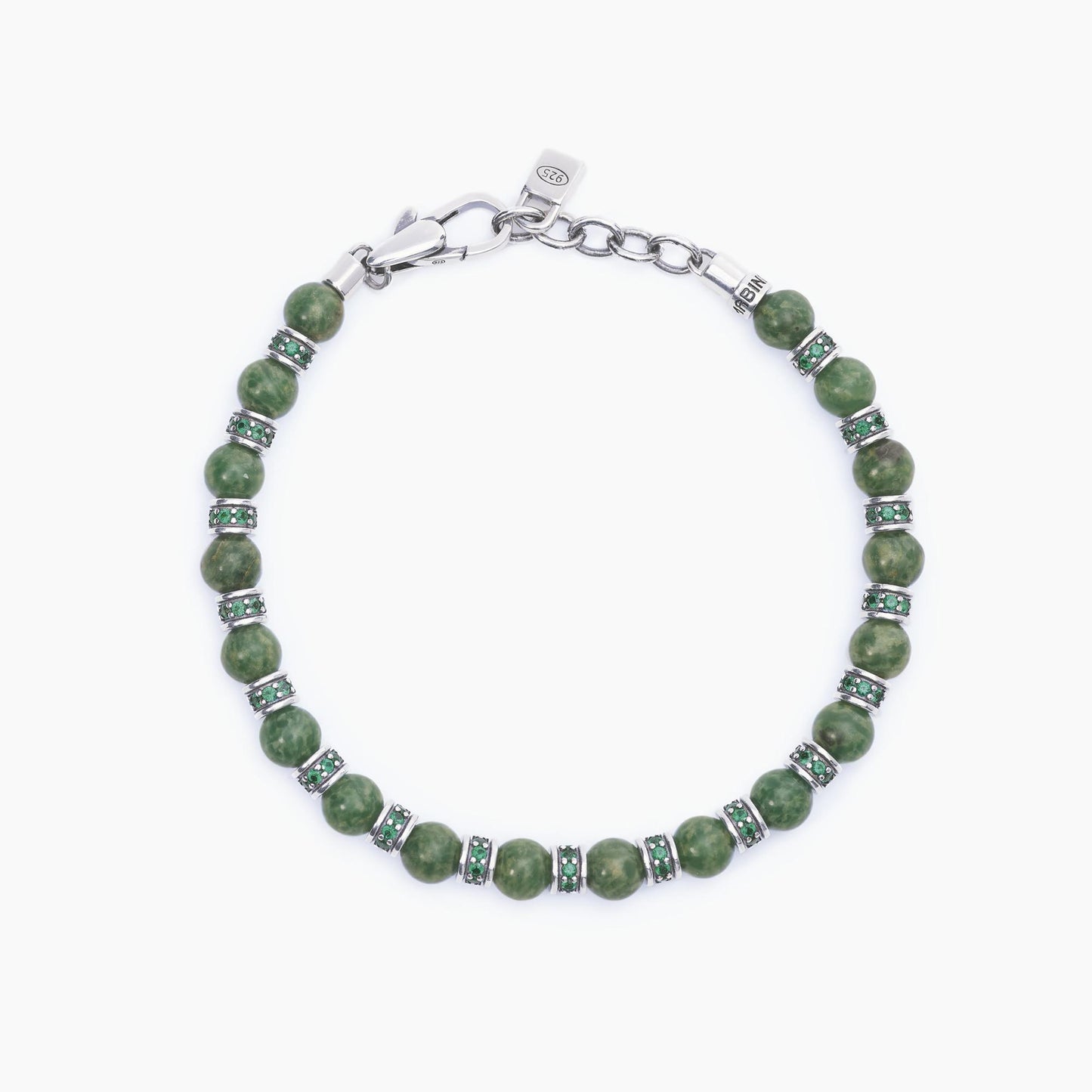 Bracciale Uomo Rolling Stone Sfere Giada Verde 533590