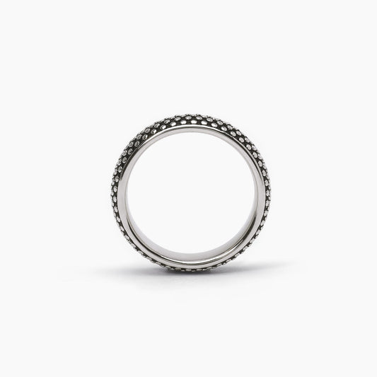 Anillo de hombre en plata Rascal con tachuelas 523267