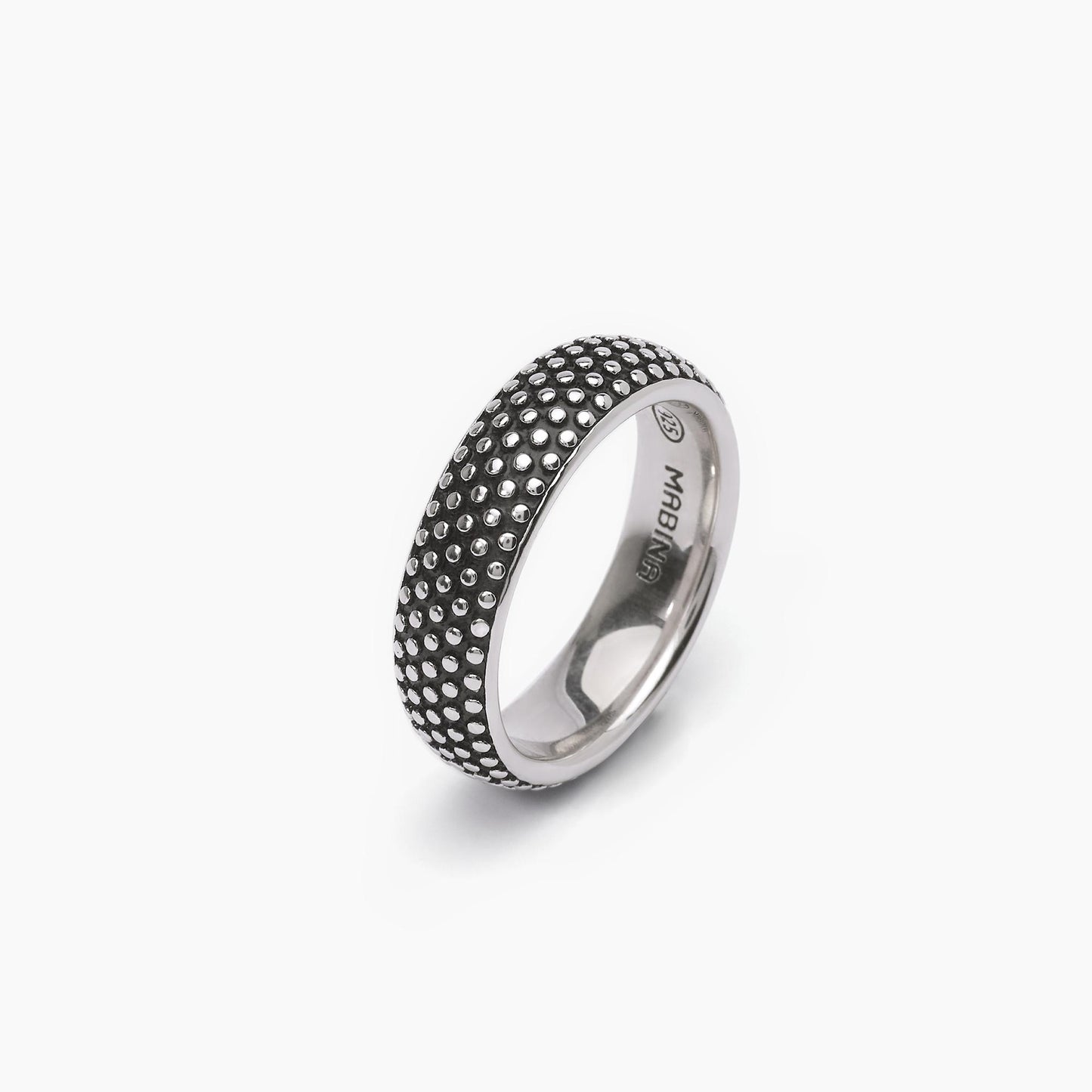 Anillo de hombre en plata Rascal con tachuelas 523267
