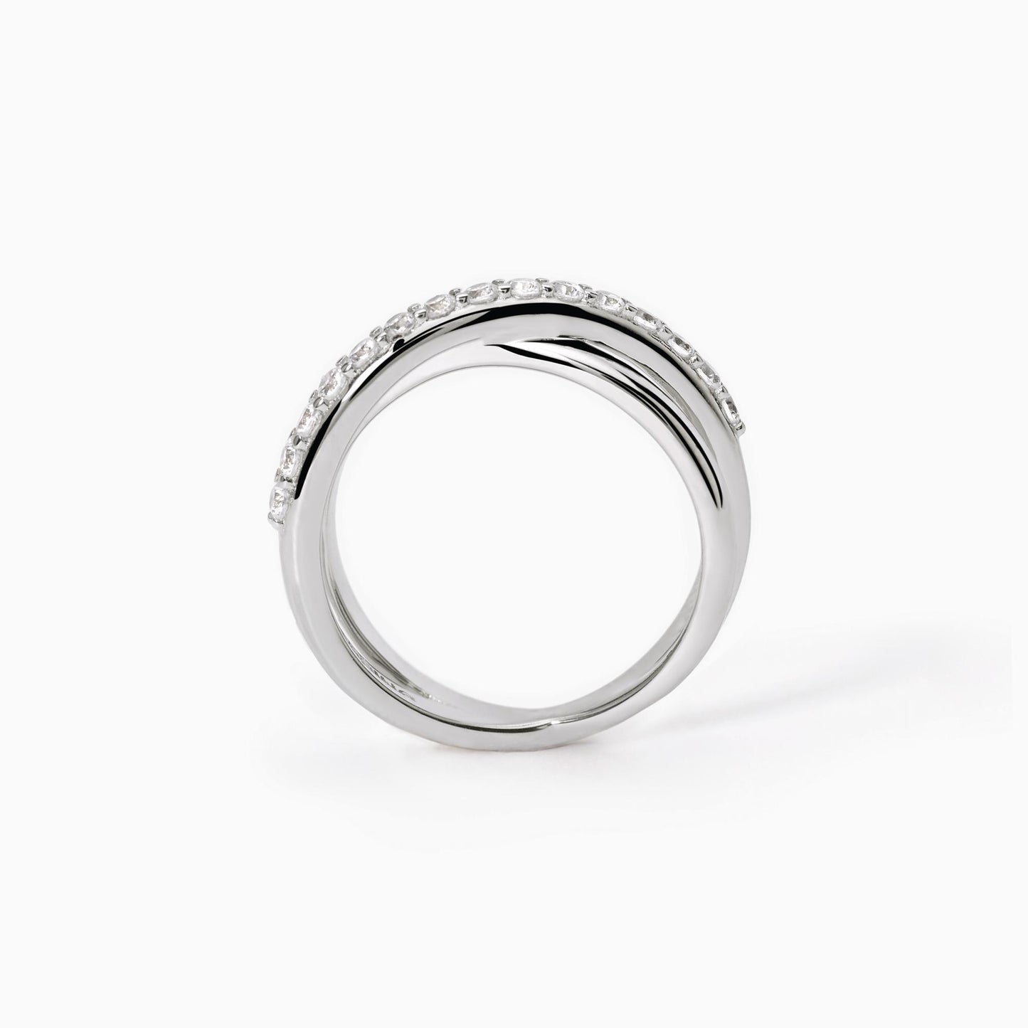 Anello Fasce Incrociate Kim Zirconi Bianchi 523277
