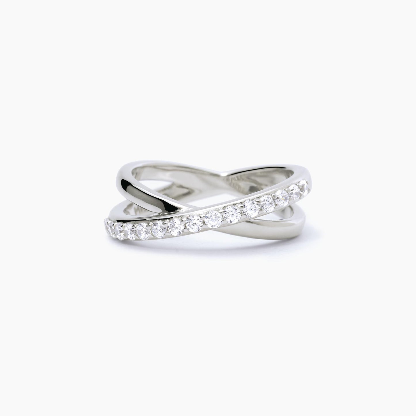 Anello Fasce Incrociate Kim Zirconi Bianchi 523277