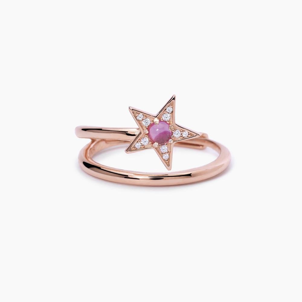 Anello Starlet Rosato Con Stella Tormalina E Zirconi 523279