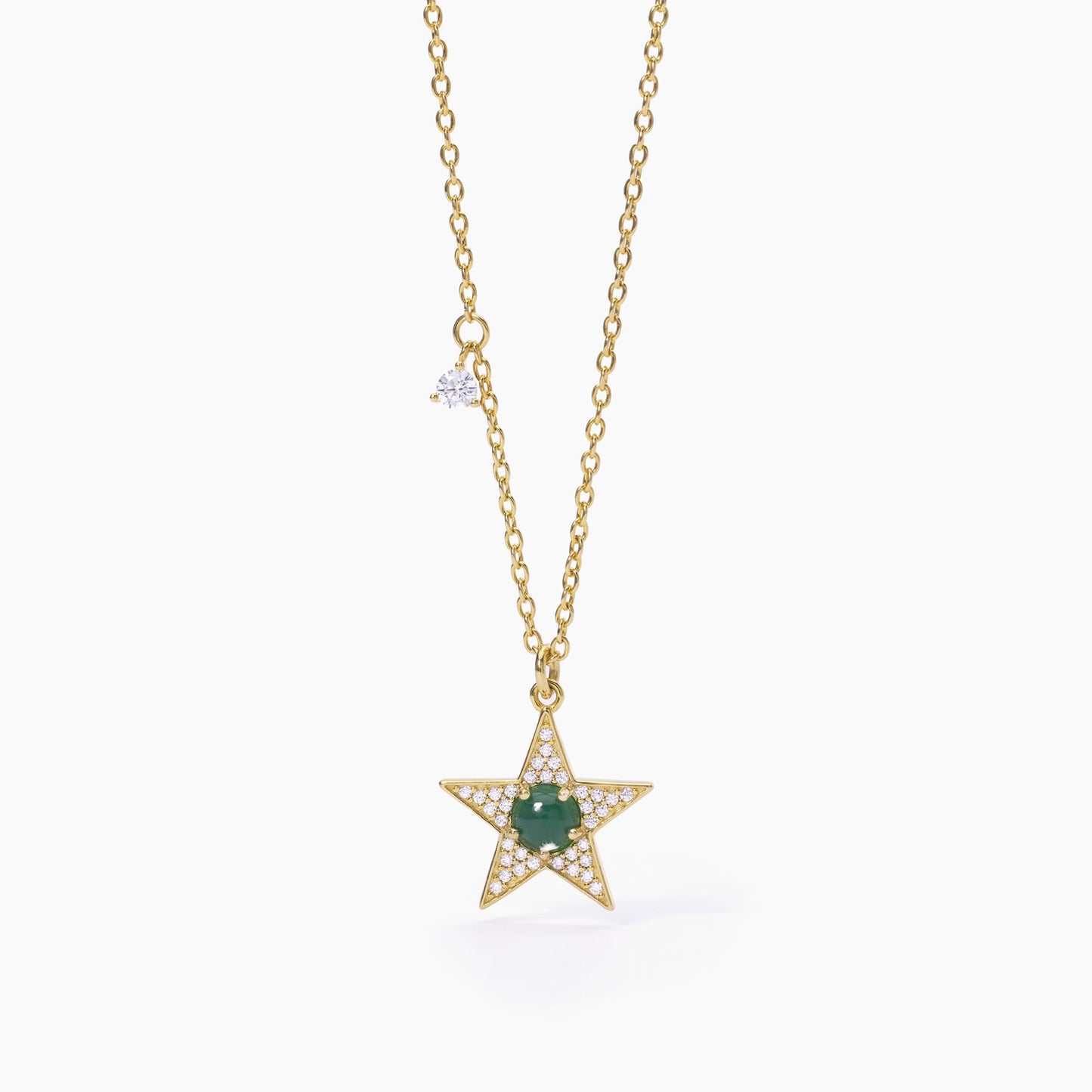 Girocollo Starlet Dorato Con Stella Agata Verde E Zirconi 553514