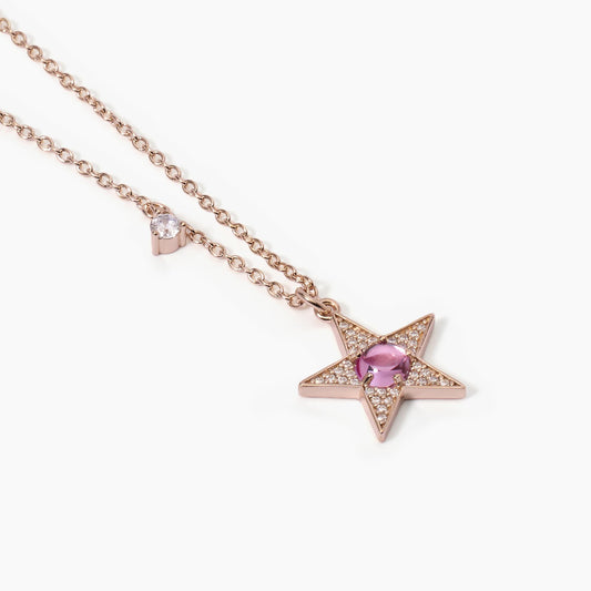 Girocollo Starlet Rosato Con Stella Tormalina E Zirconi 553515
