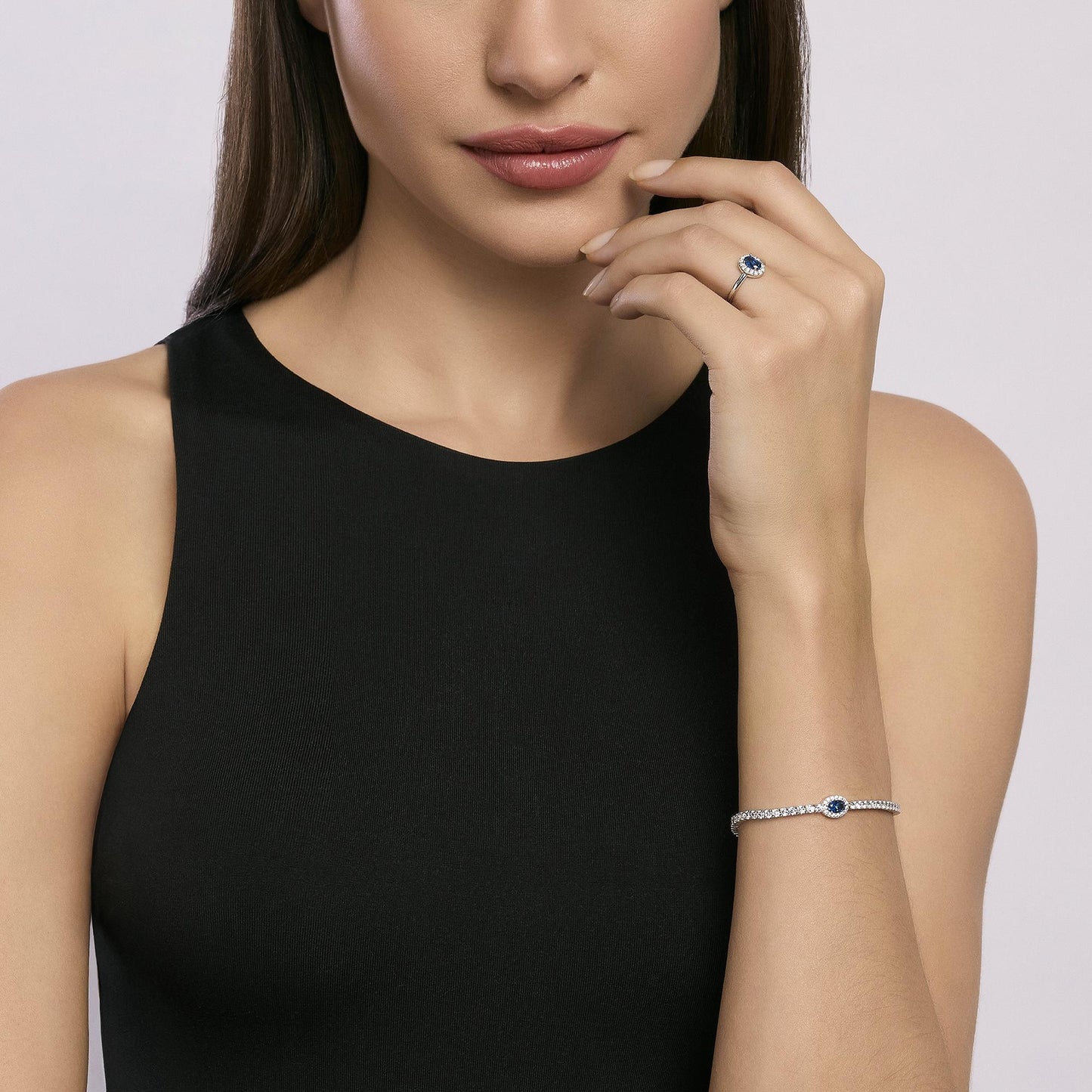 Bracciale Tennis con Zaffiro Sintetico Ovale Cool Or Rétro? 533666