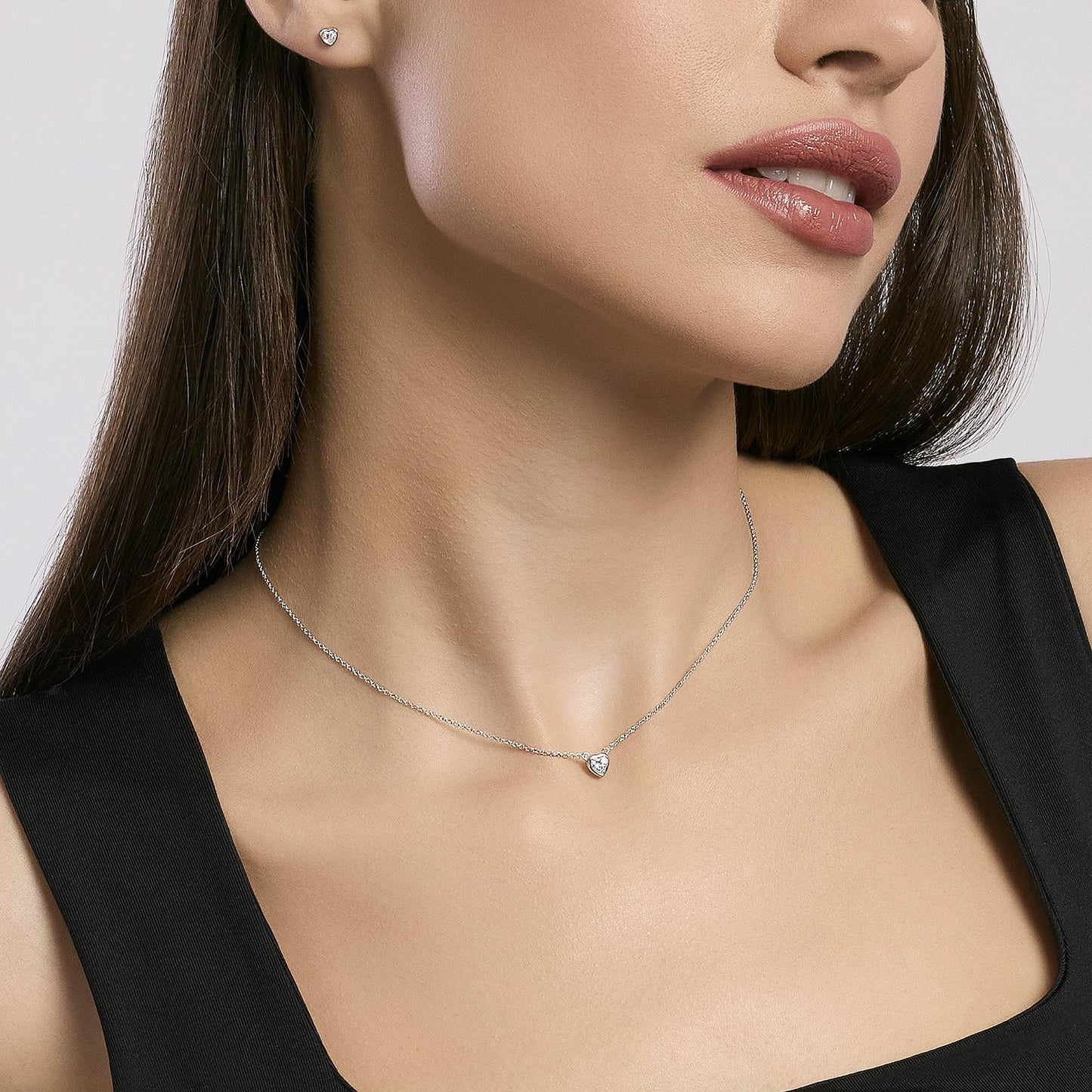 Orecchini a Lobo con Punto Luce Cuore Shiny 563602