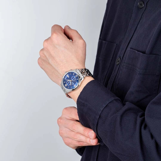 Reloj cronógrafo atemporal azul y acero F6854/6 para hombre