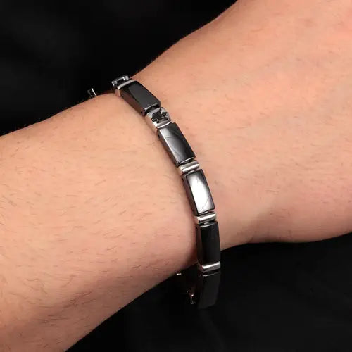 Pulsera Jewels Hombre Plata y Negro JM221ATZ04