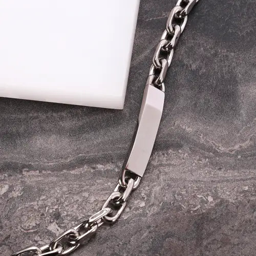 Pulsera Hombre Cadenas con Baño Plata SATX17