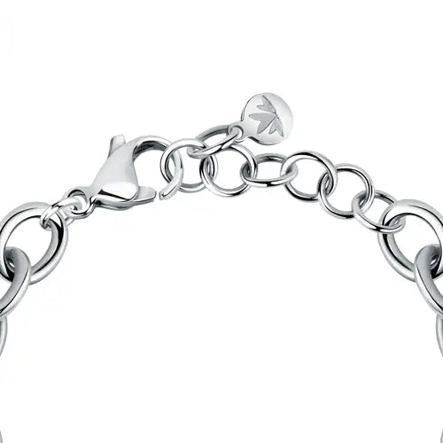Pulsera Maia de Acero con Herradura Rosa SAUY13