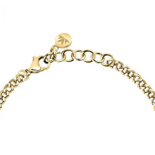 Pulsera Poetic Dorada y Cristales Blancos SAUZ12
