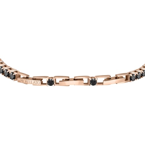Pulsera de Hombre Tennis Rosa con Piedras Negras SATT04