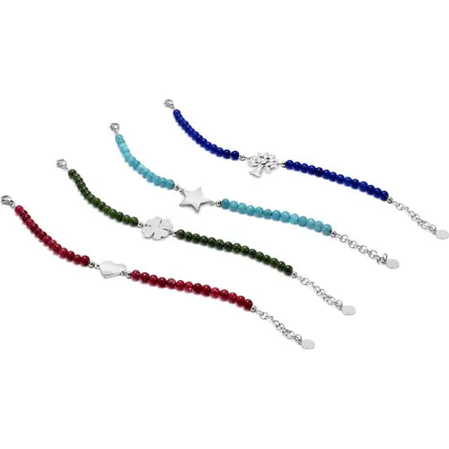Pulsera Valentina Quadrifoglio con Perlas Verdes SATQ08