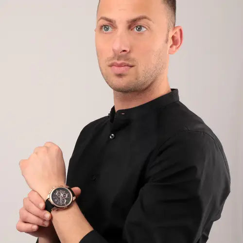 Orologio Uomo Cronografo Successo Nero e Rosato R8871621012