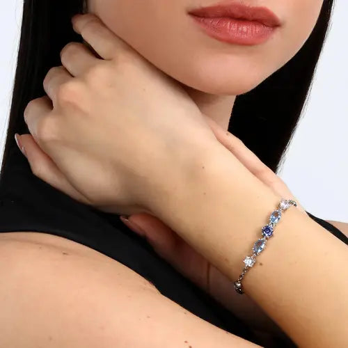 Pulsera Colors con Cristales Azur, Azul y Blanco SAVY18