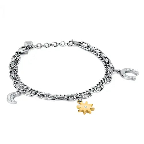 Pulsera Herradura Media Luna y Estrella SAUY09