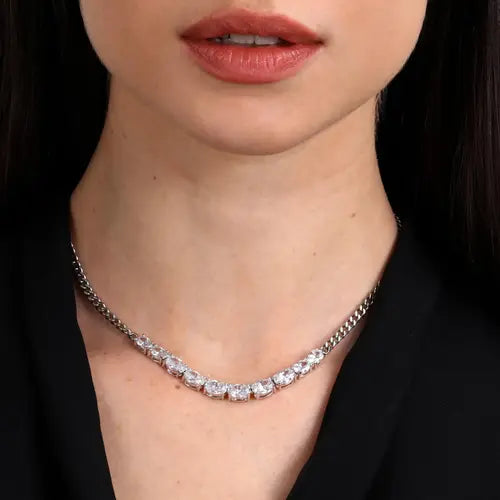 Collar Colores Acero y Circonitas SAVY10