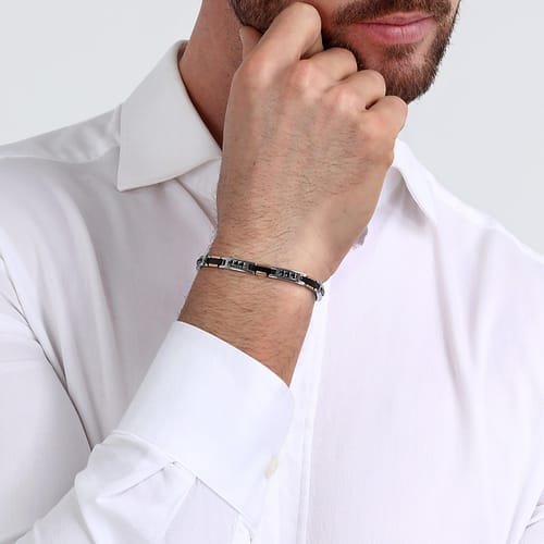 Pulsera Hombre Urban Acero y Negro SABH22