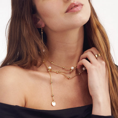 Collana Dorata con Perle Naturali 000EXH5234000