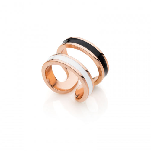 Anello Rosato Bianco e Nero 007EXA0010005