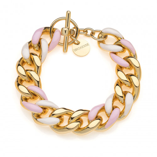 Brazalete de cadena Groumette de oro rosa y blanco 007EXB0025005