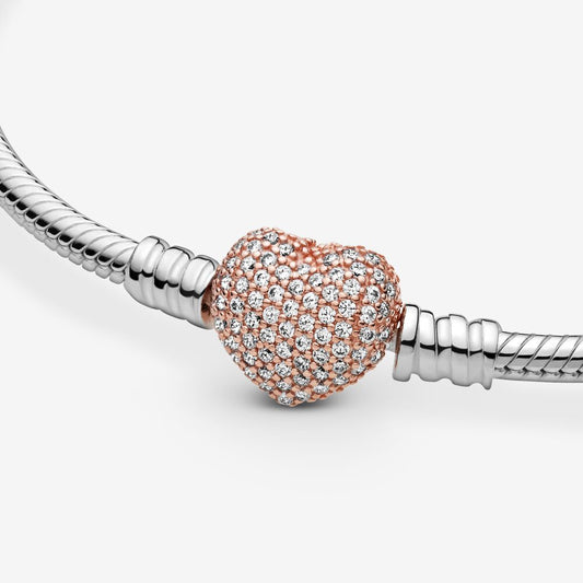 Bracciale con Chiusura a Cuore e Pavé 586292CZ
