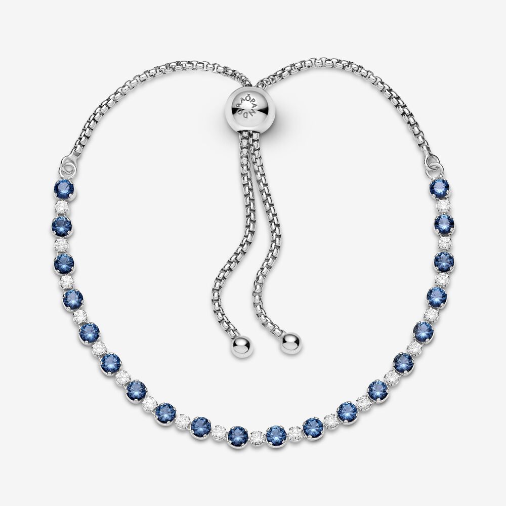 Bracciale Tennis Blu con Chiusura Regolabile 599377C01
