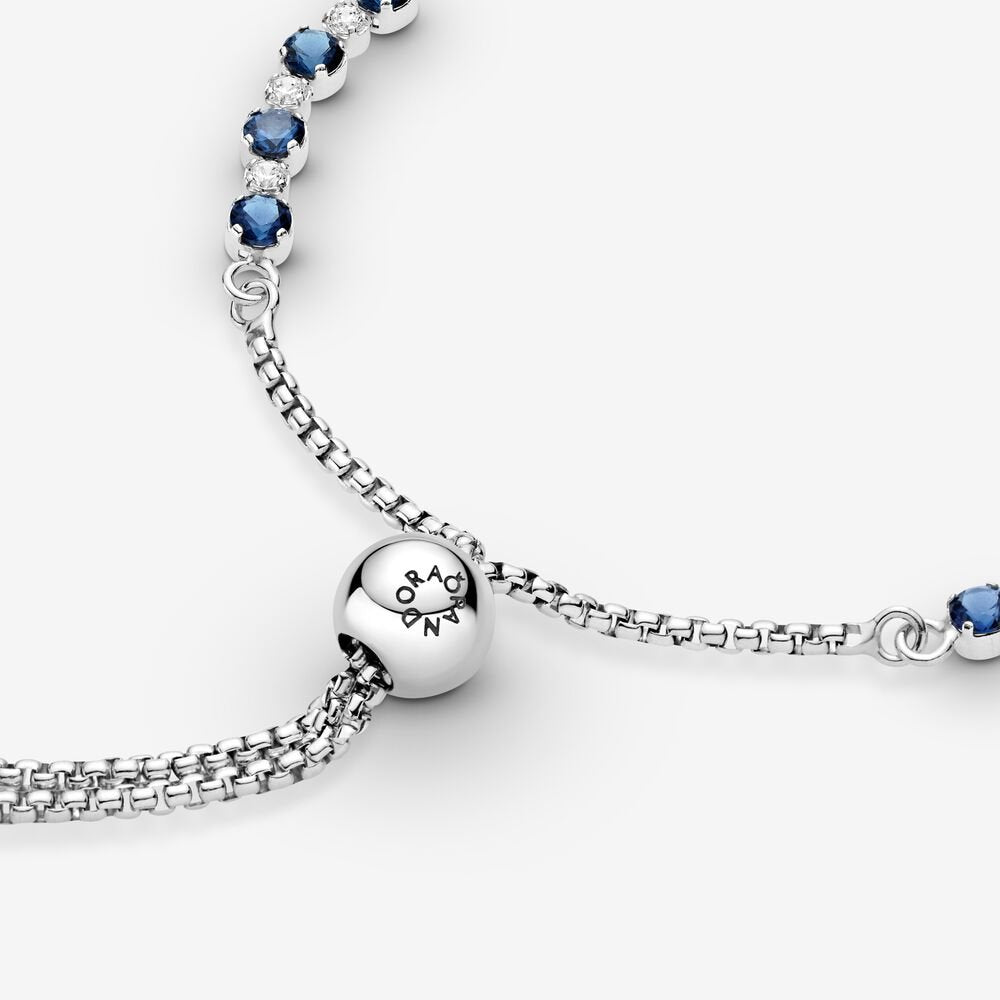 Bracciale Tennis Blu con Chiusura Regolabile 599377C01