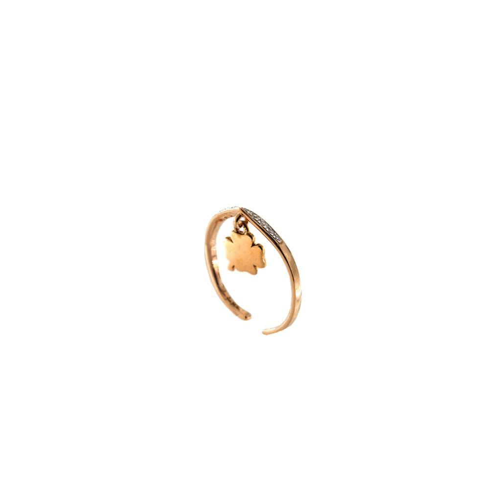 Anello Quadrifoglio Bombato e Zirconi AN-GB M1 QUAD AU