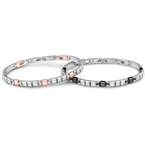 SALS79 Brazalete para hombre Motown de acero y rosado
