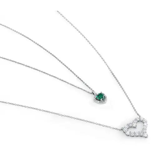 Collana Tesori con Cuore e Zirconi SAIW128