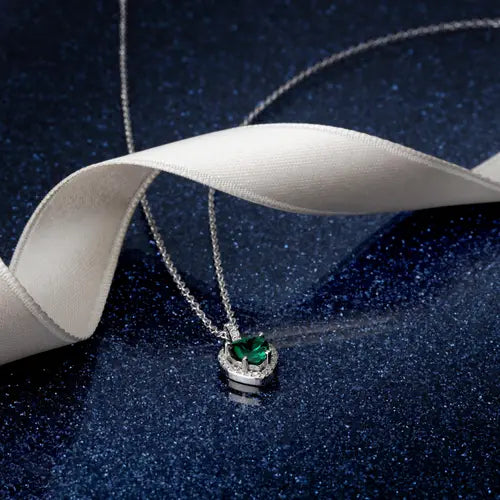 Collana Tesori con Cuore Verde SAIW134