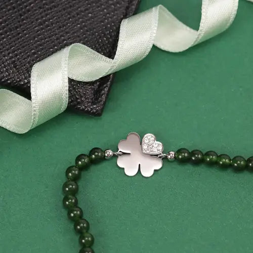 Pulsera Valentina Quadrifoglio con Perlas Verdes SATQ08