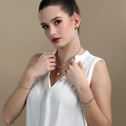 Collana Istanti Dorata con Cuore SAVZ02