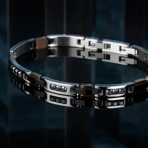 Pulsera Hombre Urban Acero y Negro SABH22