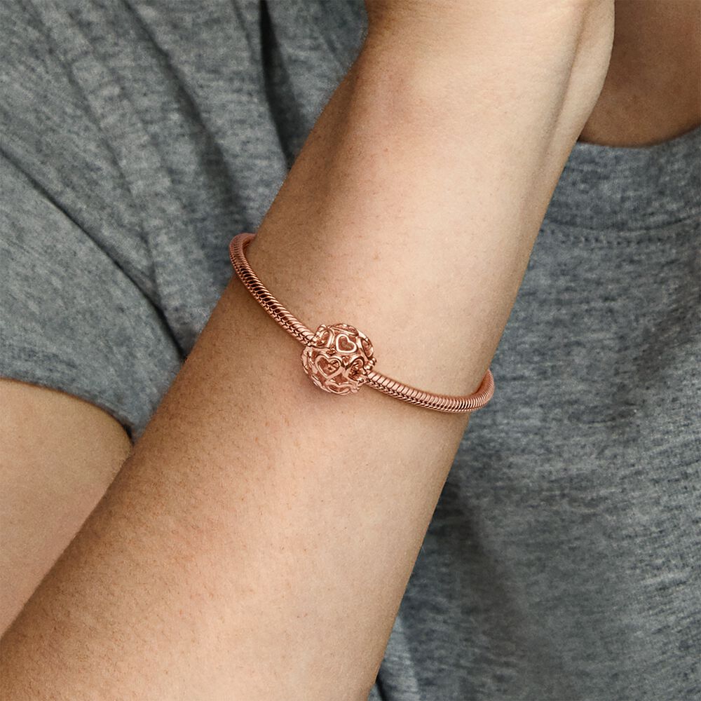 Charm calado Open your Heart en oro rosa 780964